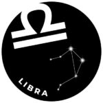 The astrological sign for libra.