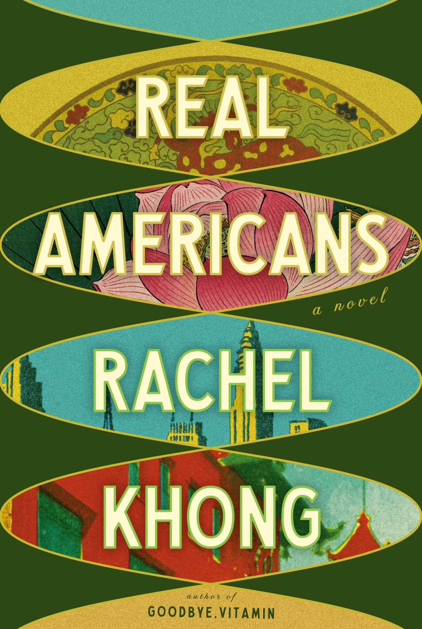 The book cover for "Real Americans" by Rachel Khong.